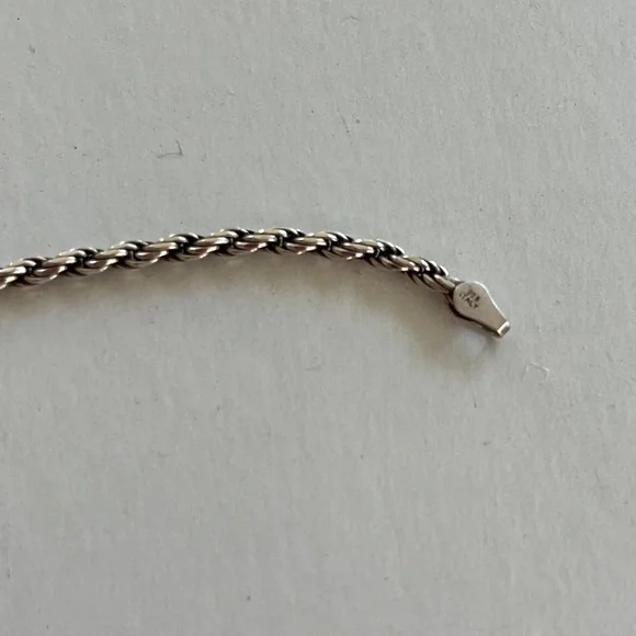 STERLING SILVER 925 ROPE LINK BRACELET 
MADE IN ITALY HEI - Picture 3 of 4